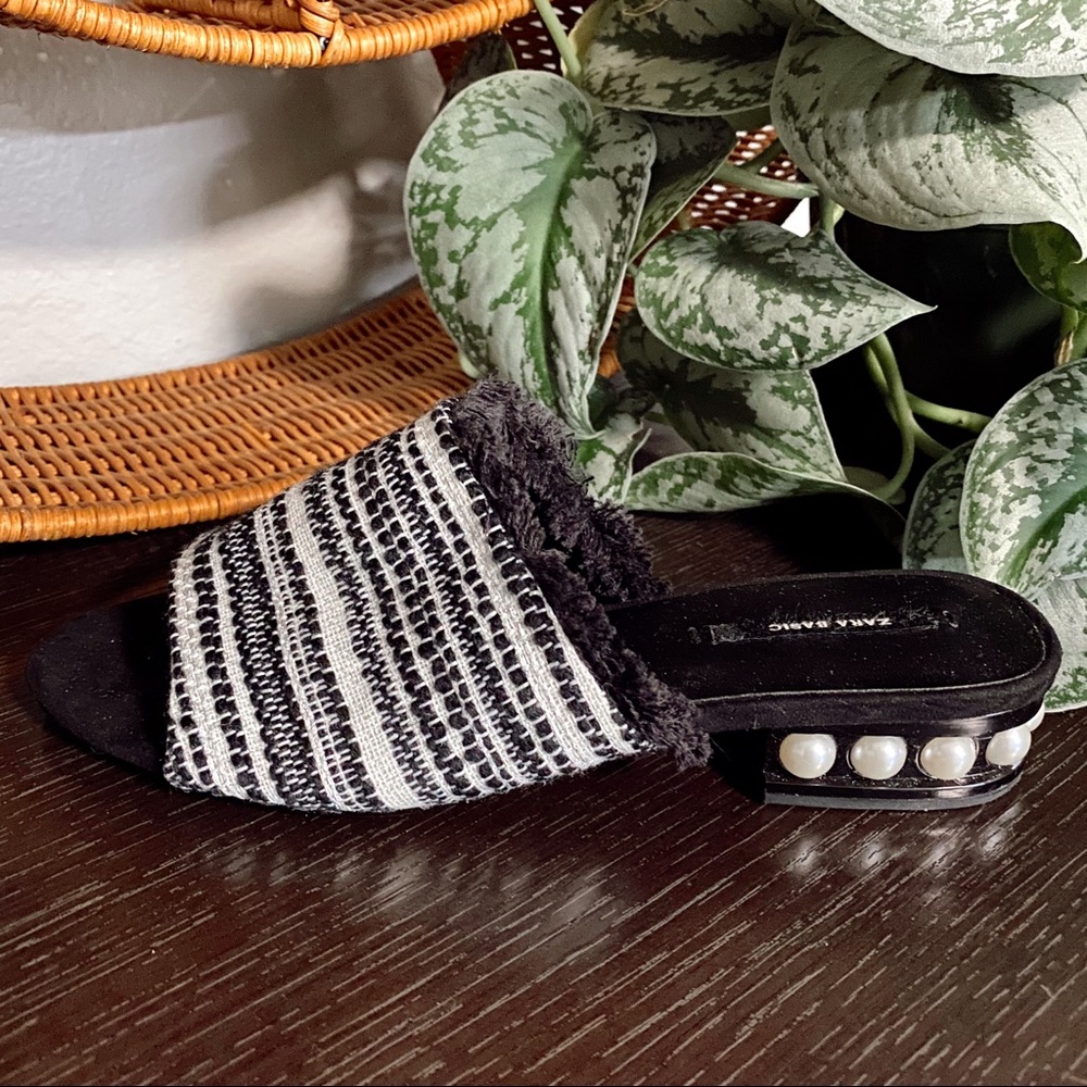 Zara Pattern Slides with Pearl Heel